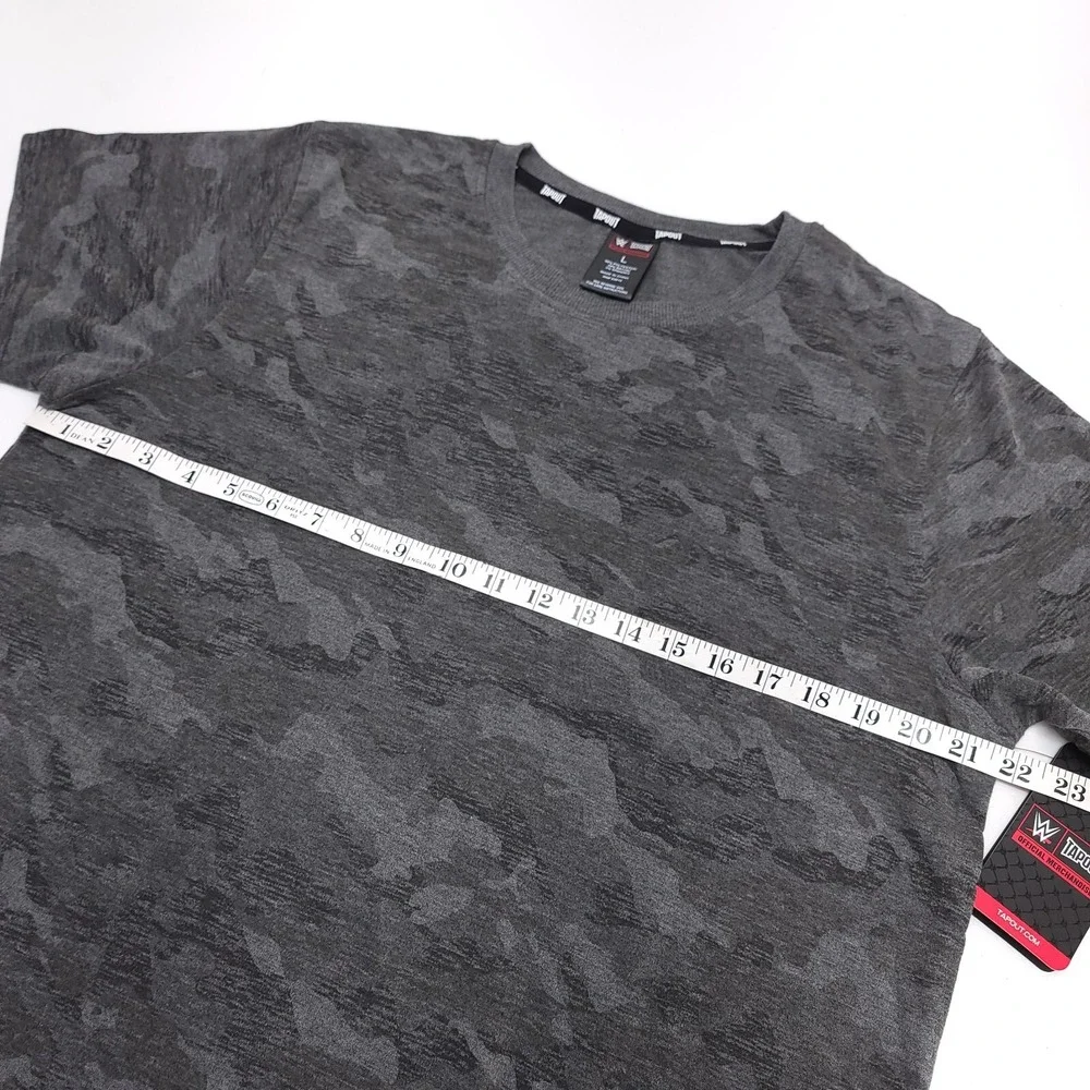 Tapout WWE Mens Camo T-Shirt Grey‎ Camouflage Performance Crew Neck Large NWT
